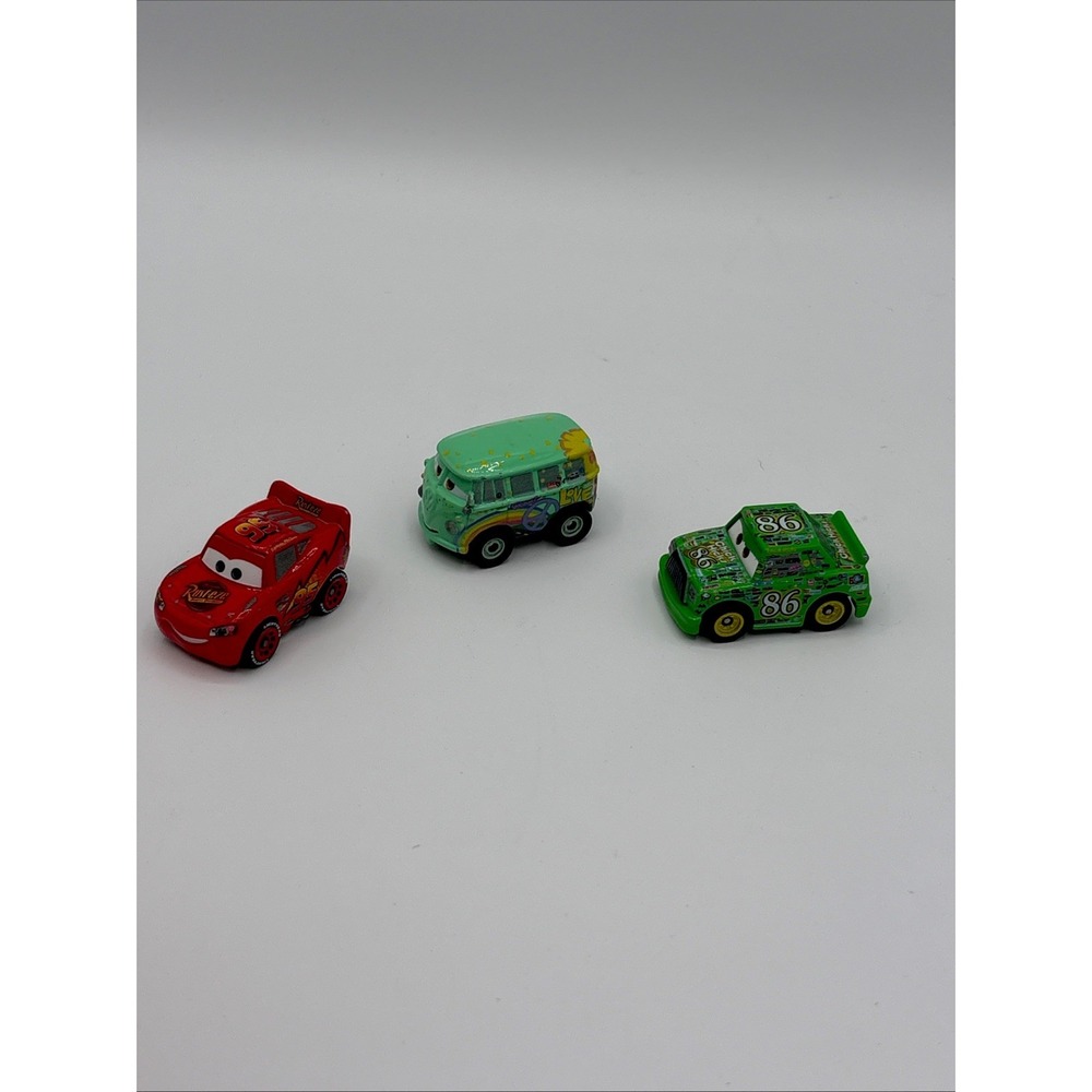 Disney Pixar Cars Mini Racers Diecast Lot of 3 Lightning McQueen Fillmore Chick